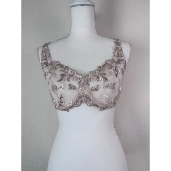 Soma‎ women's 34DD beige sensuous lace unlined bra underwire lingerie - Picture 1 of 6